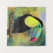 Exotische tropische toco Tapestry Toucan Bird Pain Wandkleed (Voorkant (horizontaal))