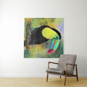 Exotische tropische toco Tapestry Toucan Bird Pain Wandkleed (In Situ (horizontaal))