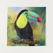 Exotische tropische toco Tapestry Toucan Bird Pain Wandkleed (Voorkant)