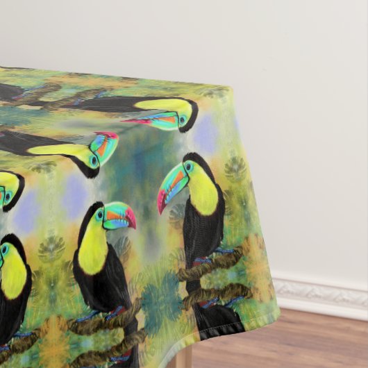 Exotische tropische Toco Toucan Bird Tablecloth Tafelkleed (Voorbeeld)