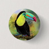 Exotische Tropische Toco Toucan Button (Voorkant)