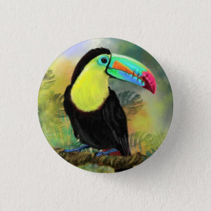 Exotische Tropische Toco Toucan Button
