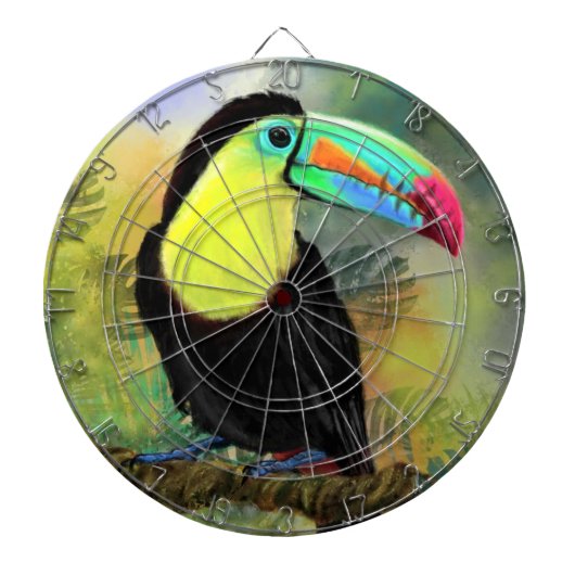 Exotische tropische Toco Toucan-vogel - Schilderen Dartbord (Voorkant)