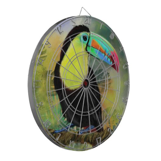 Exotische tropische Toco Toucan-vogel - Schilderen Dartbord (Voorkant Links)