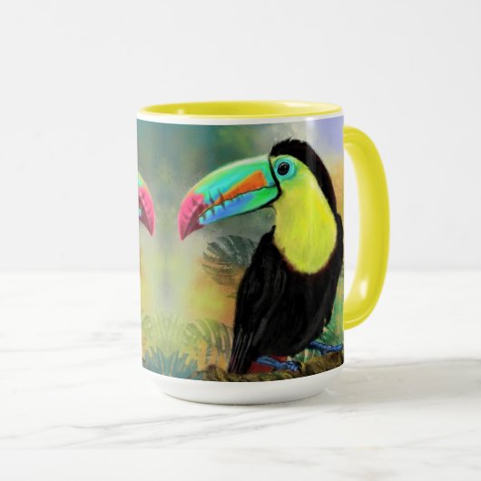 Exotische tropische Toco Toucan-vogel - schilderen Mok (Voorkant rechts)