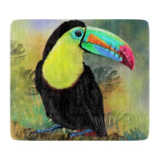 Exotische tropische Toco Toucan-vogel - Schilderen Snijplank (Voorkant)