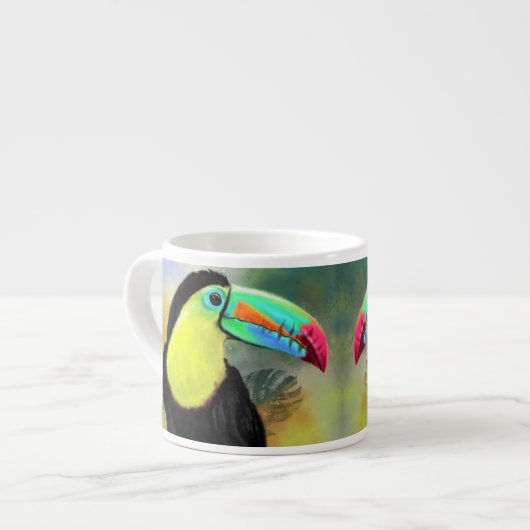 Exotische Tropische Toco Toucan Vogel - Schilderij Espresso Kop (Links)