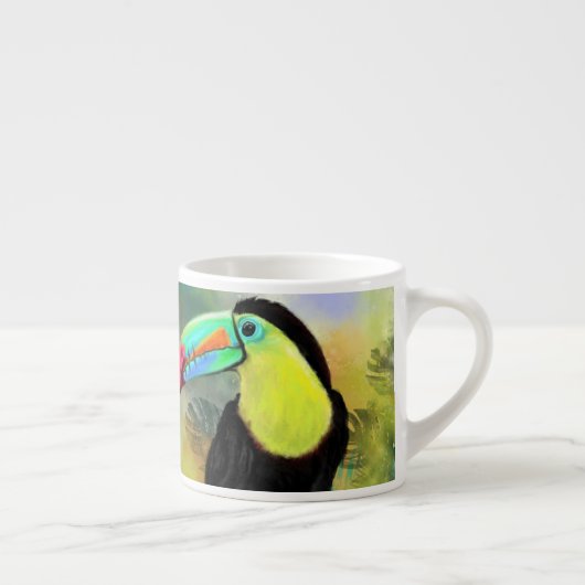 Exotische Tropische Toco Toucan Vogel - Schilderij Espresso Kop (Rechts)