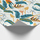 Exotische tropische vogels en bladpatroon cadeaupapier (Hoek)