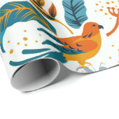 Exotische tropische vogels en bladpatroon cadeaupapier (Rol Hoek)