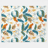 Exotische tropische vogels en het uitlijningspatro fleece deken (Voorkant (Horizontaal))