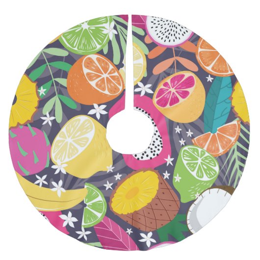 Exotische tropische vruchten donkere achtergrond kerstboom rok (Voorkant)