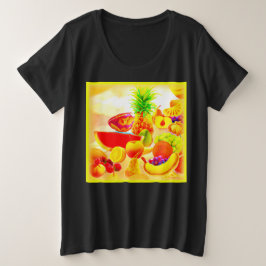 Exotische tropische vruchten schilderen. Bestel nu Grote Maat T-shirt