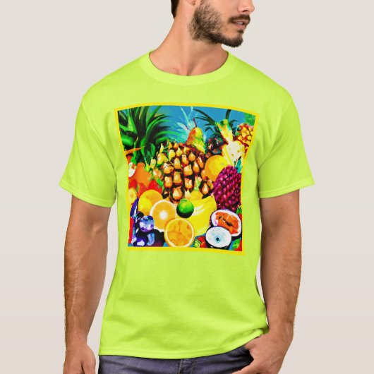 Exotische tropische vruchten schilderen. Bestel nu T-shirt (Voorkant)