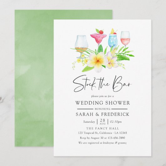 Exotische tropische Waterverf Kaart (Voorkant / Achterkant)