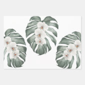 Exotische tropische Waterverf orchideeën Inpakpapier Vel (Voorkant 3)