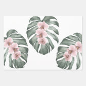Exotische tropische Waterverf orchideeën Inpakpapier Vel (Voorkant 2)