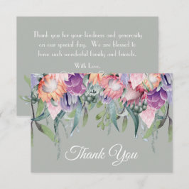 Exotische Tropische Waterverf Protea Bloemen Bruil Bedankkaart