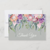 Exotische Tropische Waterverf Protea Flowers Bruil Bedankkaart (Voorkant)