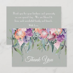 Exotische Tropische Waterverf Protea Flowers Bruil Bedankkaart