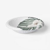 Exotische tropische Waterverf witte orchideeën Papieren Kommen (Gebogen)