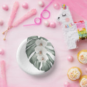 Exotische tropische Waterverf witte orchideeën Papieren Kommen (Feest)