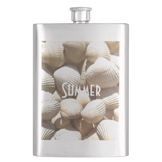 Exotische tropische Zee Shell Summer Beach Heupfles (Voorkant)