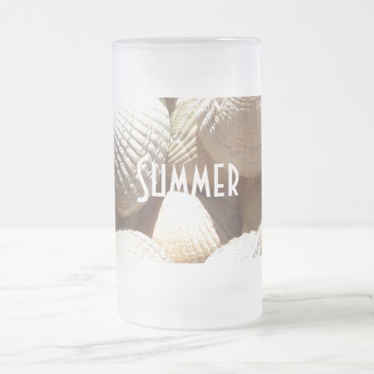 Exotische tropische Zee Shell Summer Beach Matglas Bierpul (Center)