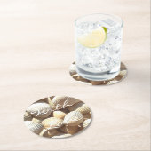 Exotische tropische Zee Shell Summer Beach Ronde Kartonnen Onderzetter (Insitu)