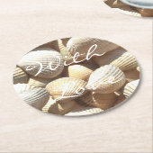 Exotische tropische Zee Shell Summer Beach Ronde Kartonnen Onderzetter (Gebogen)