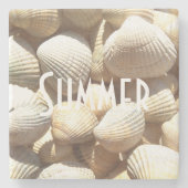 Exotische tropische Zee Shell Summer Beach Stenen Onderzetter (Voorkant)