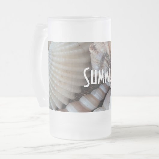 Exotische tropische zomerschalen Fotografie Matglas Bierpul (Voorkant links)