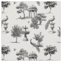 Exotische tuin pauw vogels Toile de jouy 