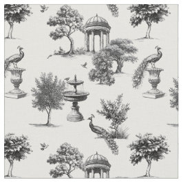 Exotische tuin pauw vogels Toile de jouy  Stof