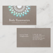 Exotische turquoise Floral Lotus Health and Wellne Visitekaartje (Voorkant / Achterkant)