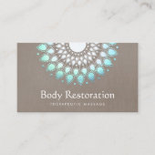 Exotische turquoise Floral Lotus Health and Wellne Visitekaartje (Voorkant)