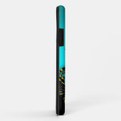 Exotische Turquoise Goud Zwarte Vlinder Case-Mate iPhone Case (Achterkant/rechts)