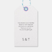 Exotische turquoise roze Abstracte Hawaiiaanse blo Cadeaulabel (Achterkant)