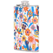 Exotische veelkleurige bloemenachtergrond-32939 heupfles (Links)