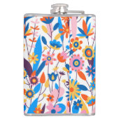 Exotische veelkleurige bloemenachtergrond-32939 heupfles (Achterkant)