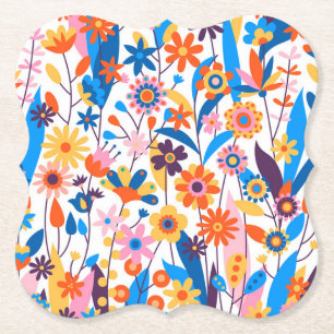 Exotische veelkleurige bloemenachtergrond-32939 kartonnen onderzetters