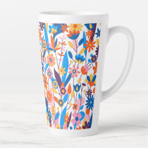 Exotische veelkleurige bloemenachtergrond-32939 latte mok