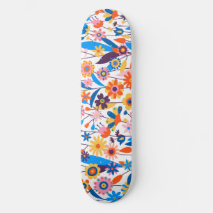 Exotische veelkleurige bloemenachtergrond-32939 persoonlijk skateboard