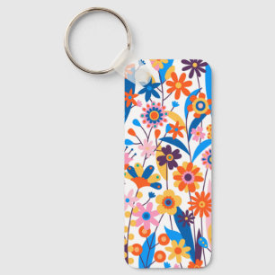 Exotische veelkleurige bloemenachtergrond-32939 sleutelhanger