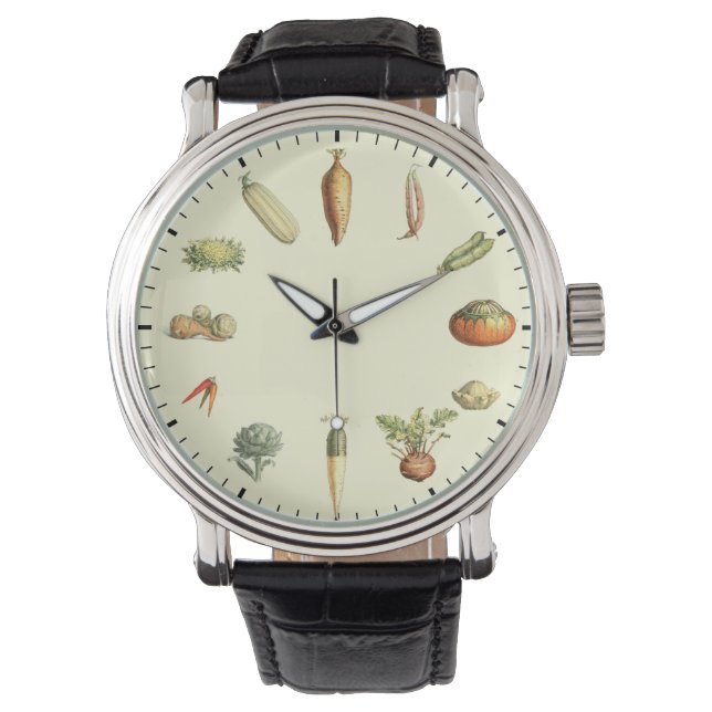 Exotische vegetatieklok - ongewone Veg Kitchen-klo Horloge (Voorkant)