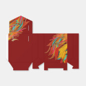 Exotische veren rood bedankdoosjes (Uitgevouwen)