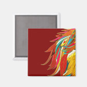 Exotische veren rood magneet (Voorkant / Achterkant)