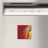 Exotische veren rood magneet (Insitu (Vaatwasser))