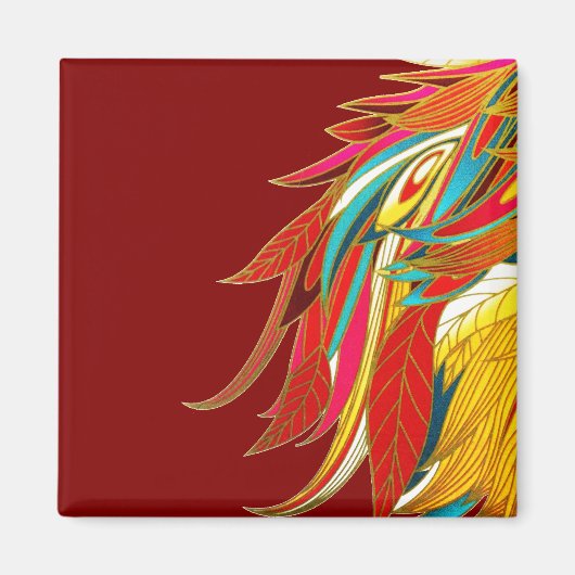 Exotische veren rood magneet (Voorkant)