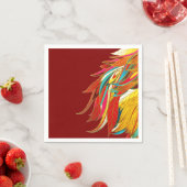 Exotische veren rood servet (Insitu)